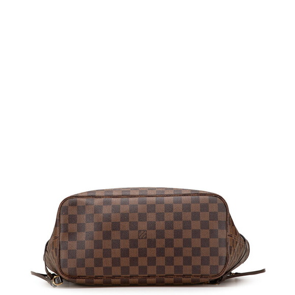 Louis Vuitton Damier Neverfull Shoulder Bag Tote Brown Leather - Picture 3 of 8